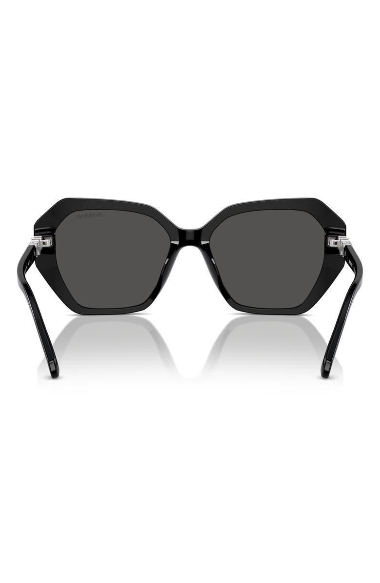Swarovski 56mm Photochromic Irregular Sunglasses, Alternate, color, Black