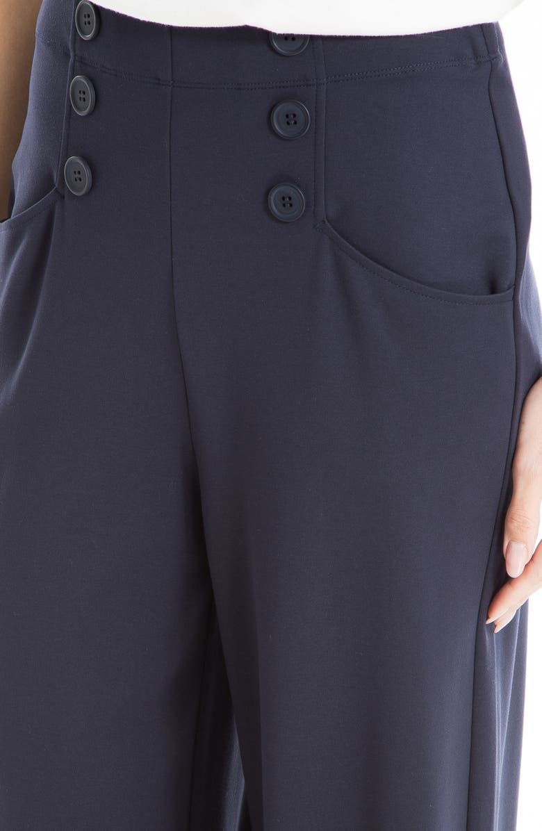 MAX STUDIO Sailor High Waist Wide Leg Pants, Alternate, color, Dark Navy