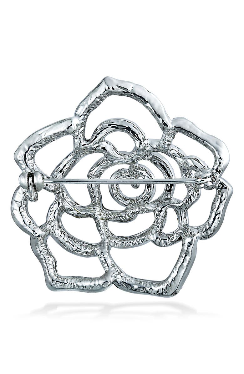 BLING JEWELRY Large Bridal Flower Shape Pin, Alternate, color, 