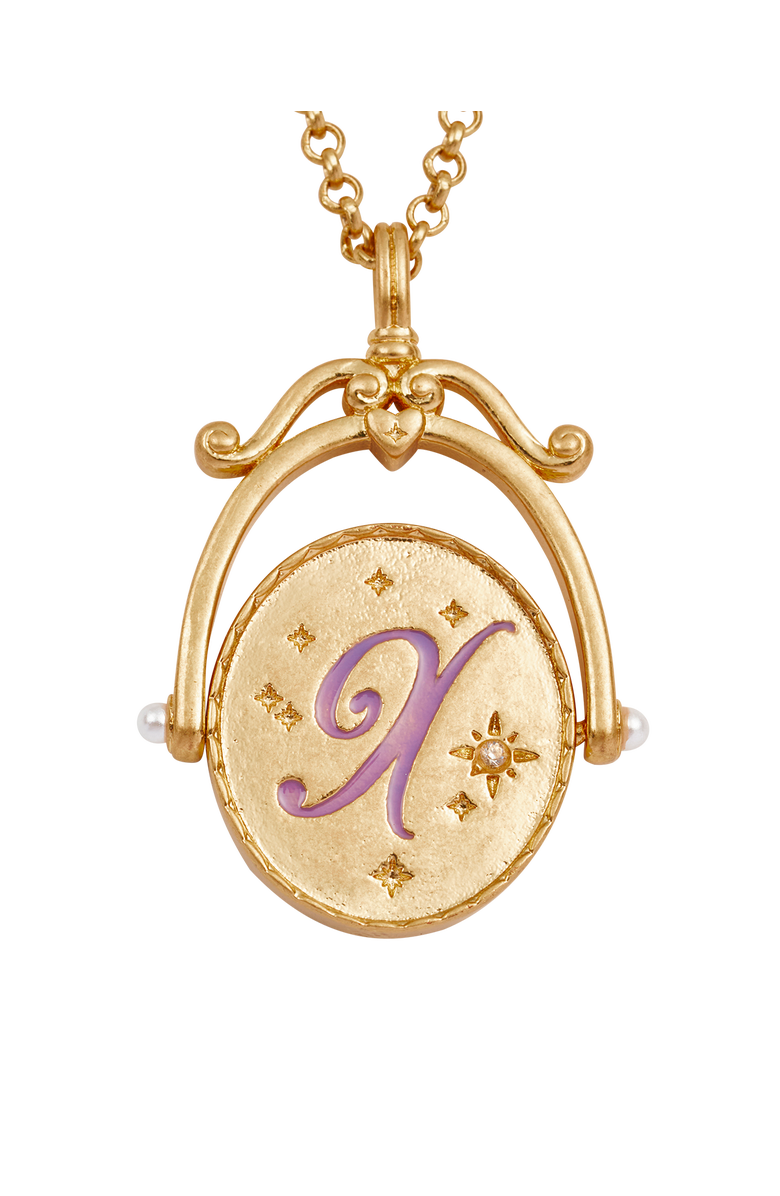Fable England X Initial Xeranthemum Gold Spinner Chain Necklace, Alternate, color, Gold