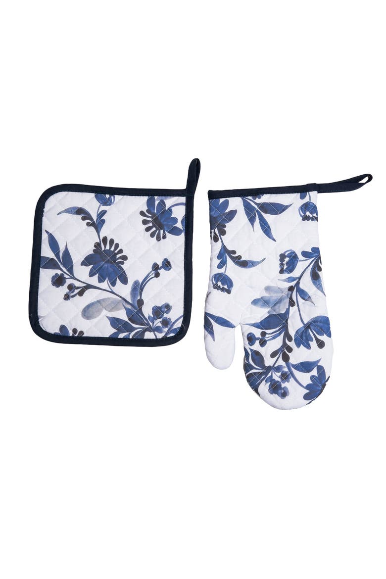 Maryfrances Oven Mitt & Pot Holder 2-Piece Set, Main, color, Blue