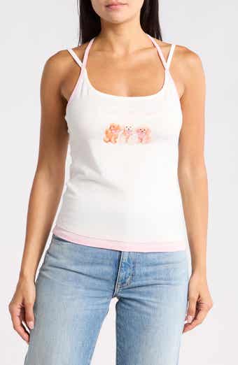Besties Puppies Layered Tank Top