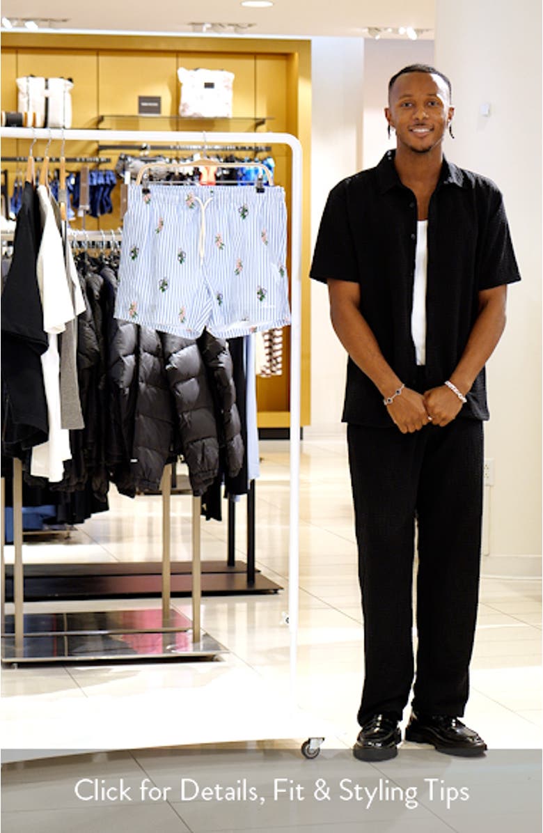 Embroidered Bouquet 4.5-Inch Swim Trunks, sales video thumbnail