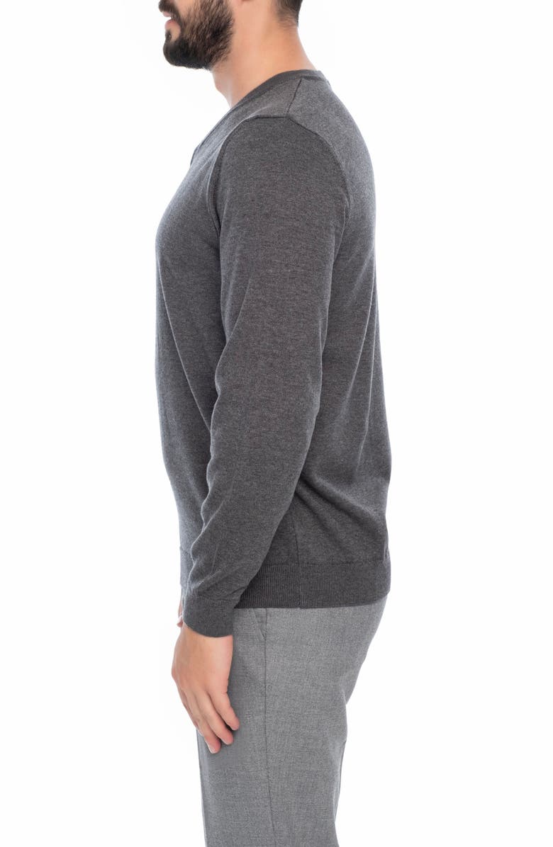 VELLAPAIS V-Neck Sweater, Alternate, color, Dark Grey