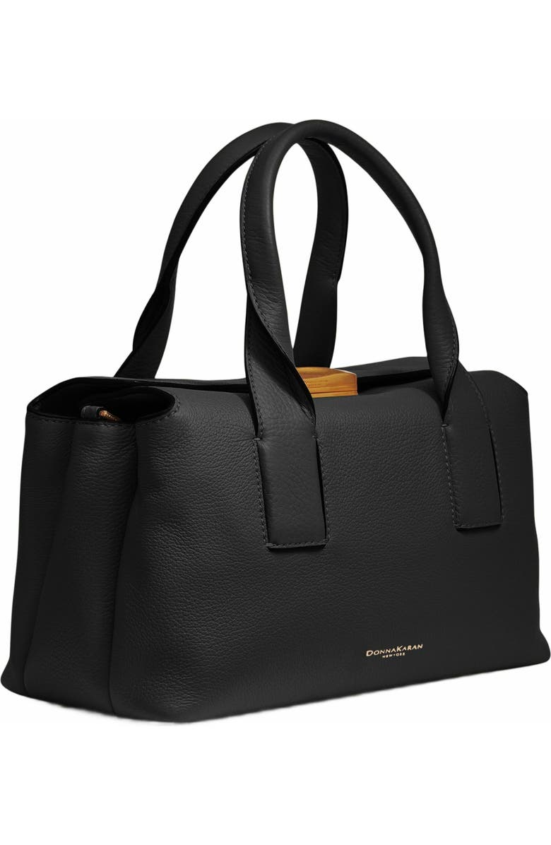 DONNA KARAN Amagansett Satchel, Alternate, color, Black/Gold