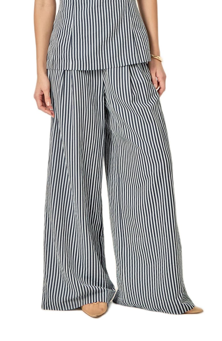 English Factory Stripe Wide Leg Pants, Main, color, Blue Multi Combo