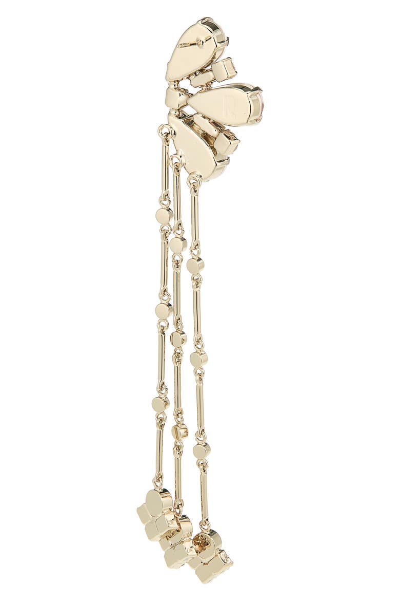 Crystal Fan Chandelier Drop Earrings, Alternate, color, PINK/ LIGHT GOLD