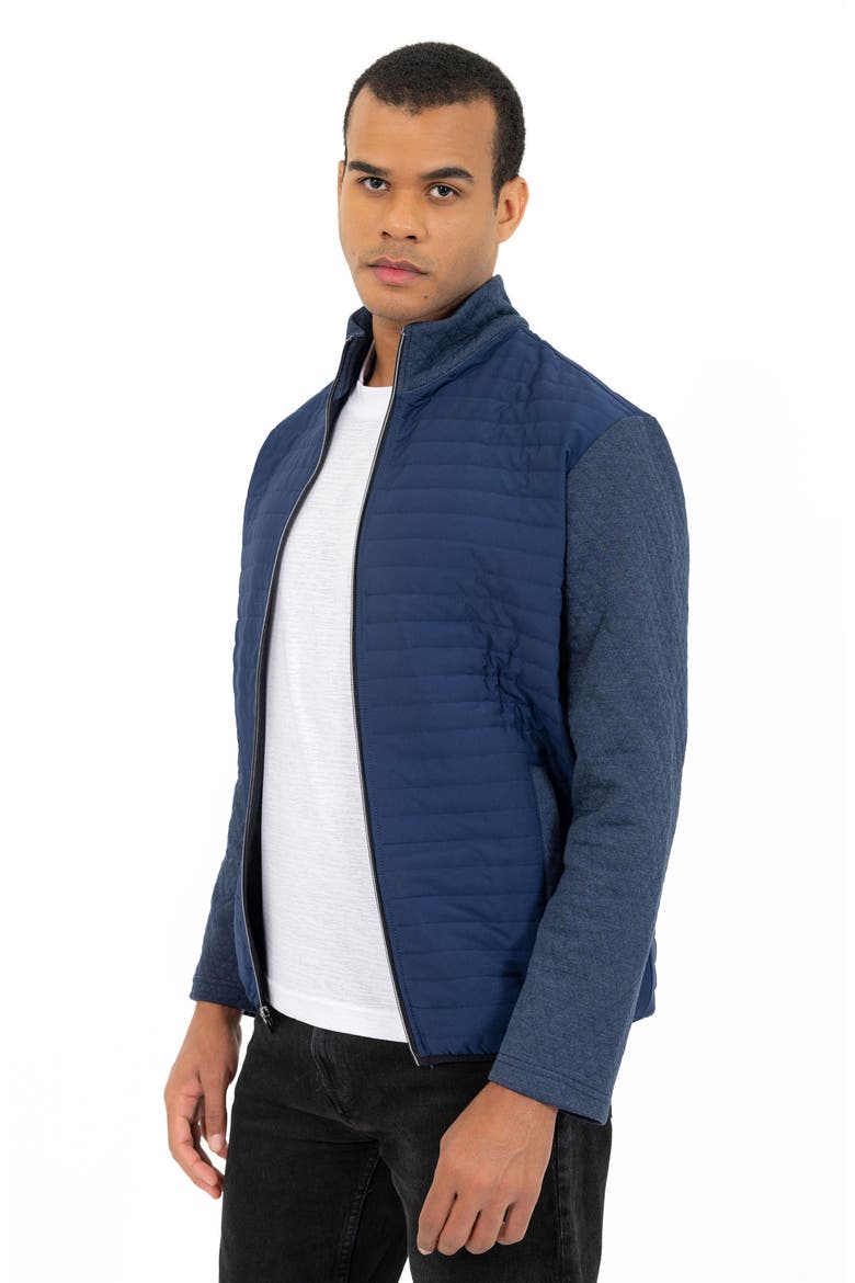 Mix Quilt Zip Jacket, Alternate, color, INDIGO