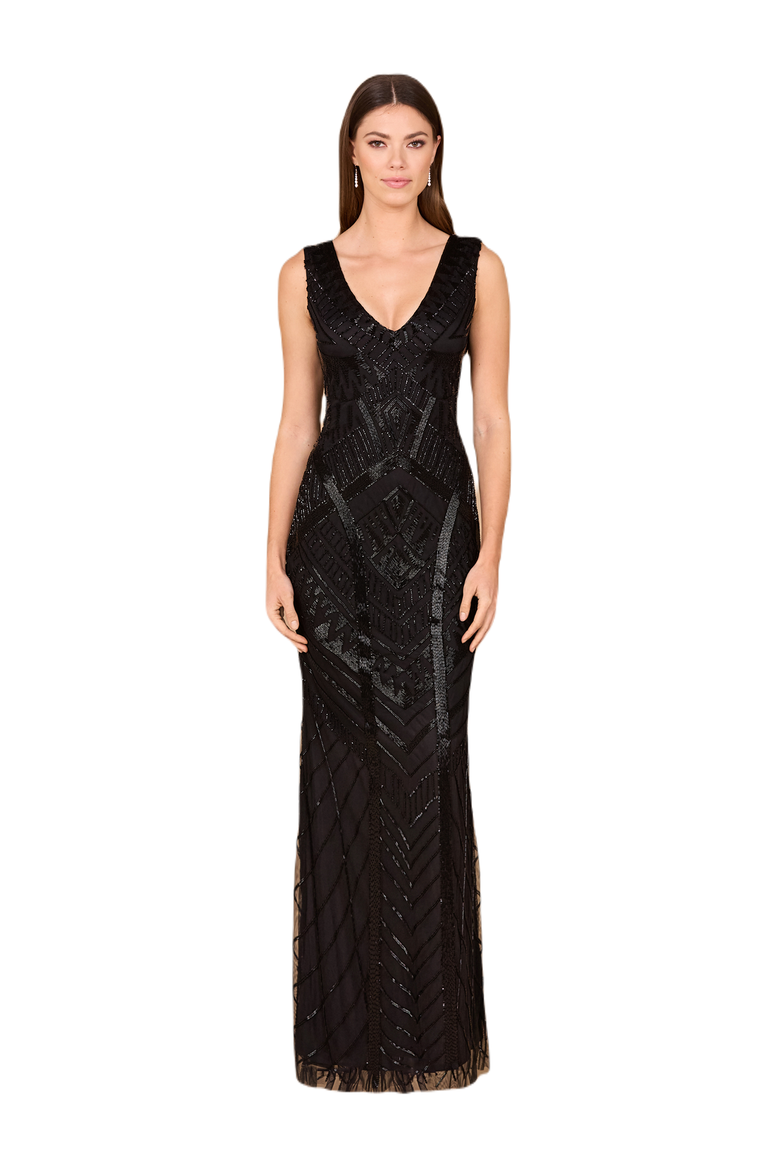 Fitted Dress With Tonal Beading, Main, color, Black