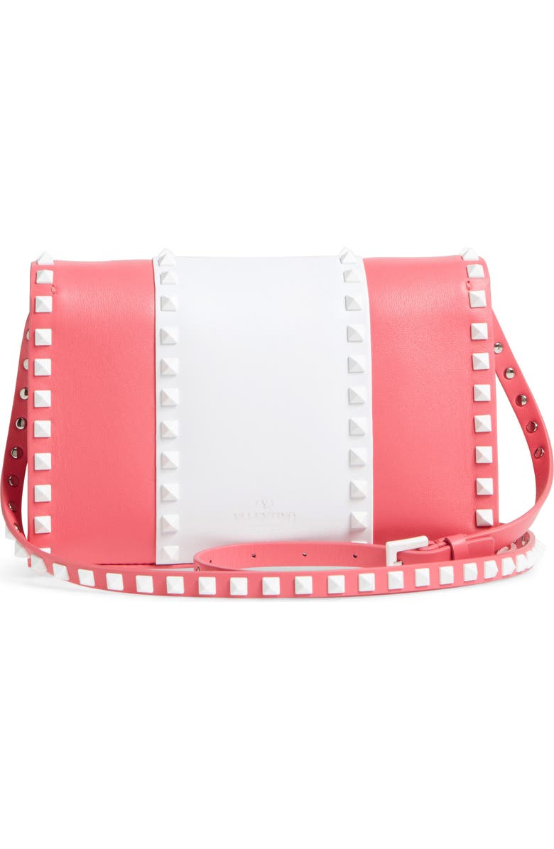 Valentino Garavani Rockstud Colorblock Leather Shoulder/Crossbody Bag, Alternate, color,