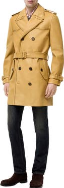 Burberry Mid-length Leather Leverton Trench Coat