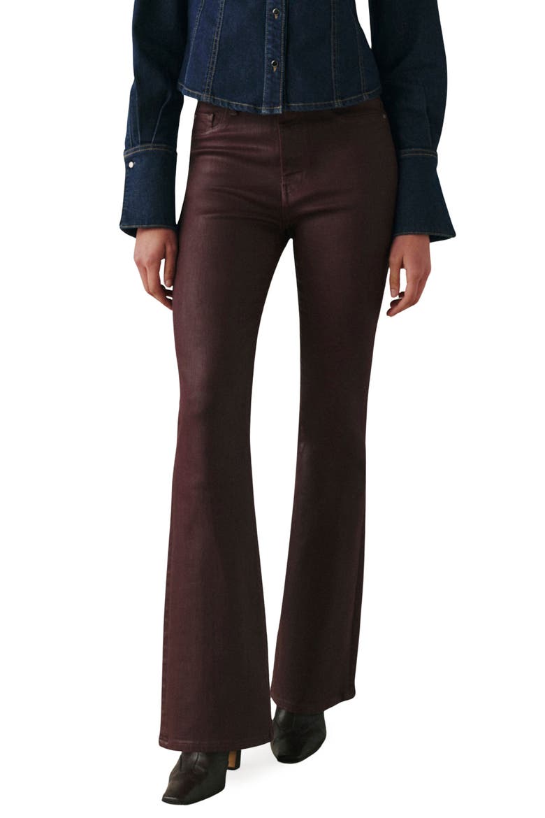 Austin High Waist Coated Bootcut Jeans, Main, color, COATED OXBLOOD