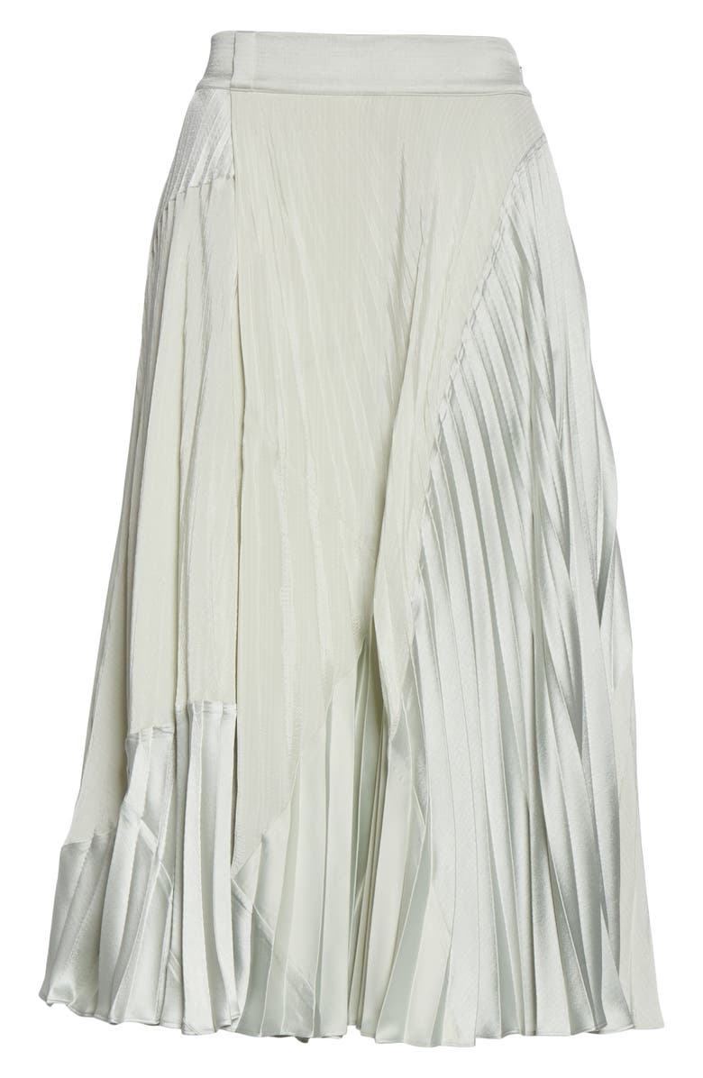 Vince Pleated Mixed Media Skirt, Alternate, color,
