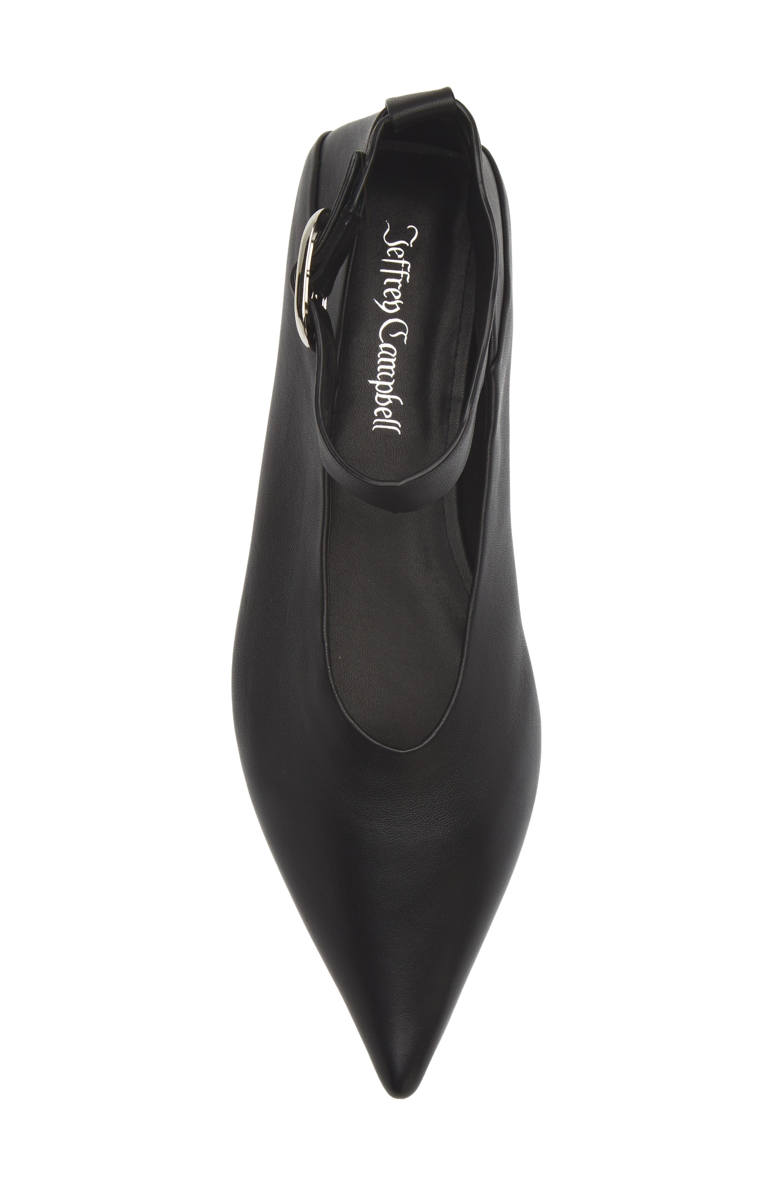 Obliged Pointed Toe Flat, Alternate, color, BLACK