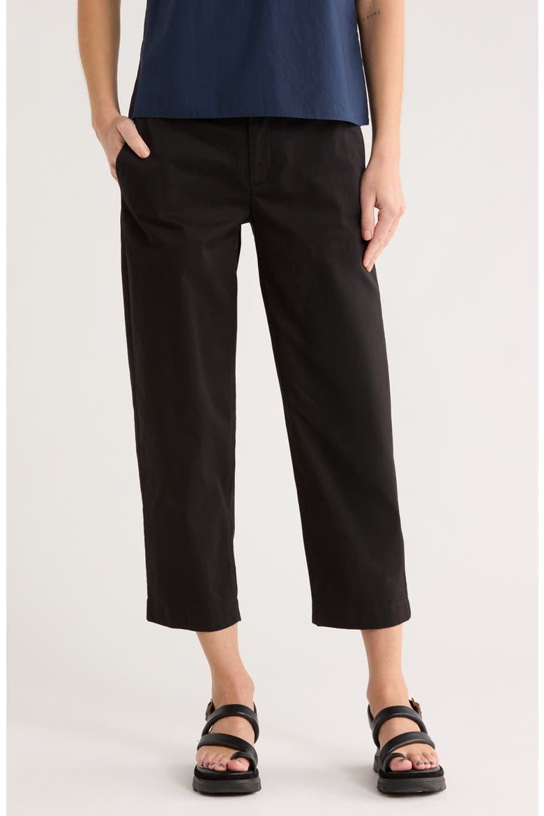 Washed Crop Chino Pants, Main, color, BLACK