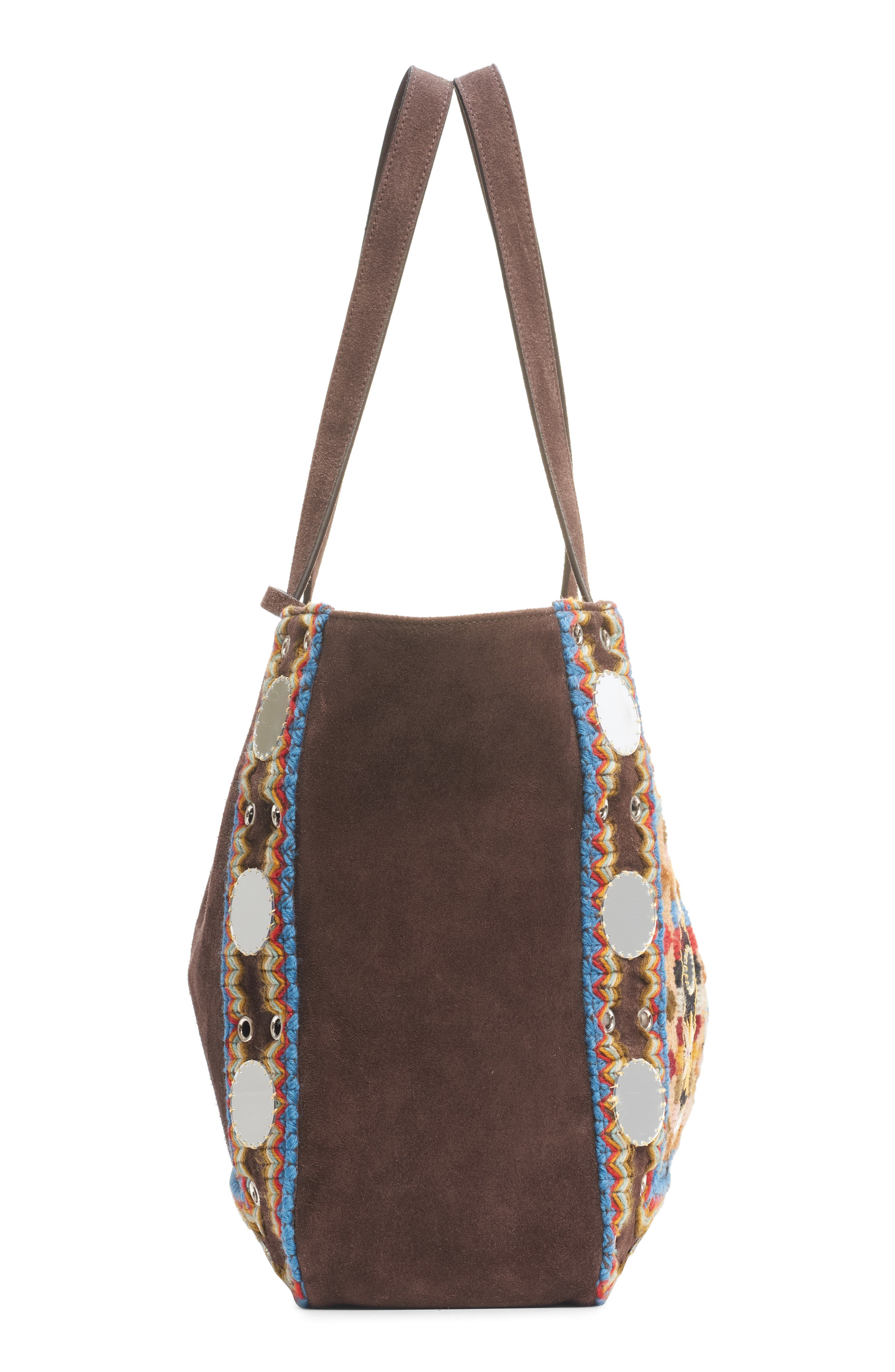 Valentino Garavani Large Nellcôte Embroidered Tote, Alternate, color, Brown Multi