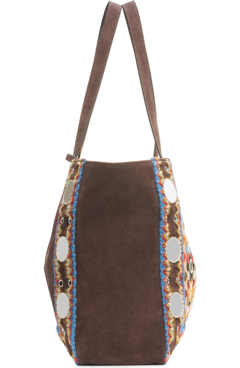 Valentino Garavani Large Nellcôte Embroidered Tote, Alternate, color, Brown Multi