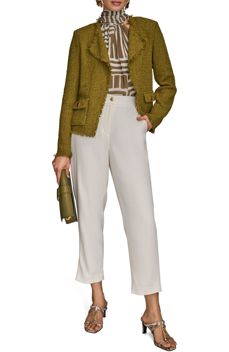 Donna Karan New York Fray Open Front Tweed Jacket, Alternate, color, 