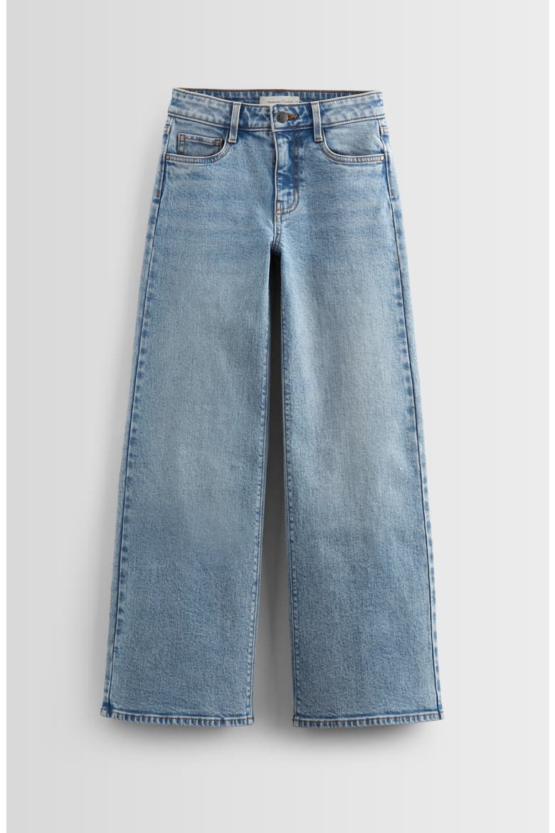 Kids' Stretch Denim Wide Leg Jeans, Main, color, LIGHT WASH