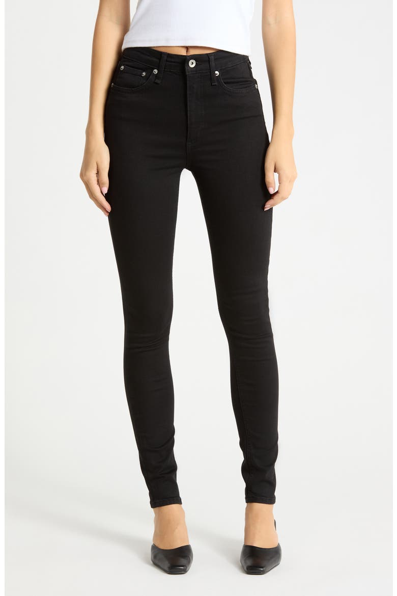 Nina High Waist Skinny Jeans, Main, color, BLACK