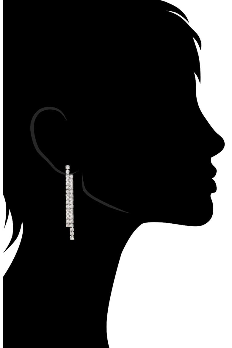Cubic Zirconia Drop Earrings, Alternate, color, WHITE RHODIUM CZ