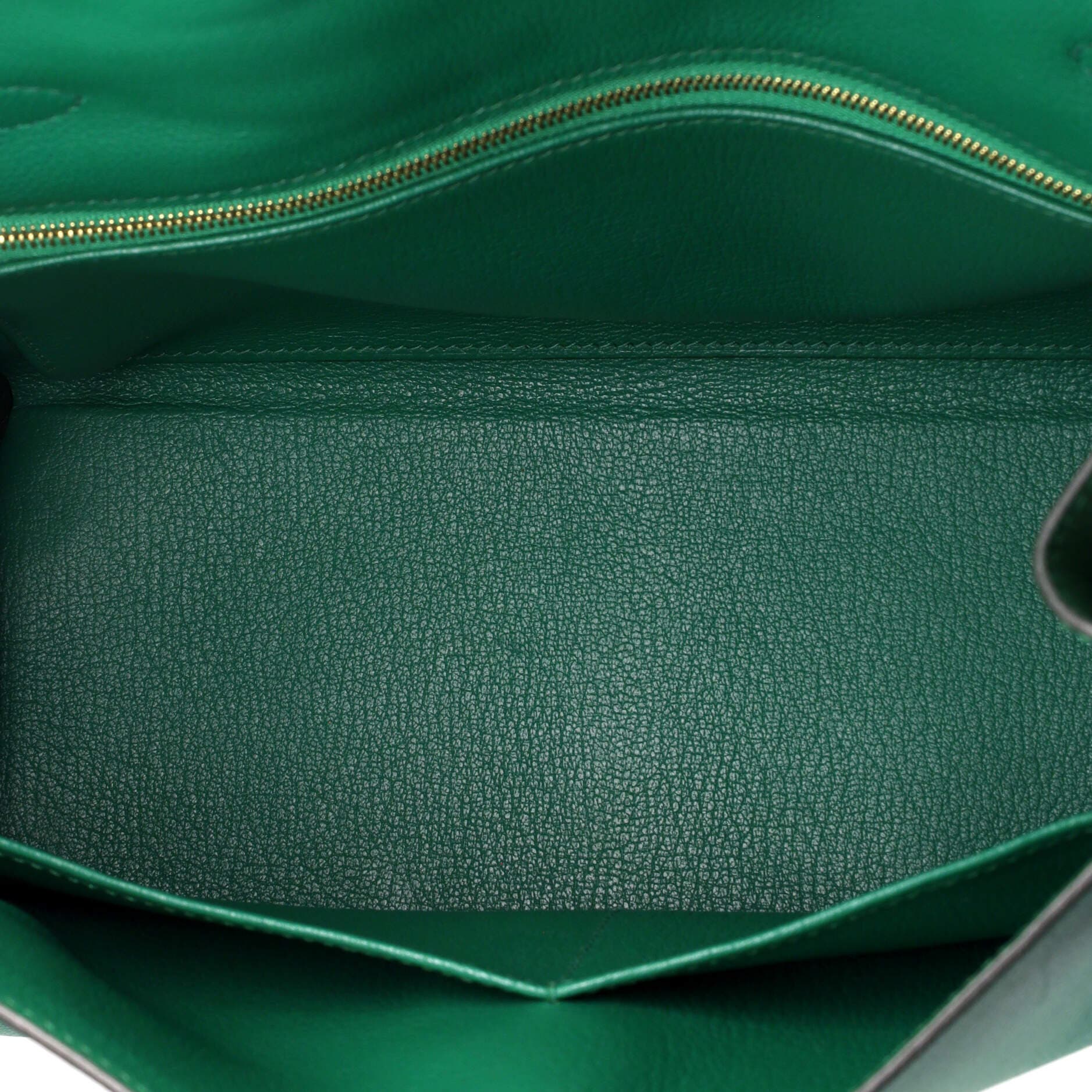 Pre-Owned Hermes Kelly Handbag Green Evercolor with Gold Hardware 28, Alternate, color, Vert Vertigo
