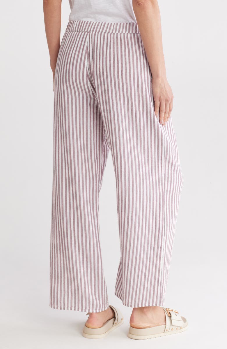 Caslon<sup>®</sup> Stripe Wide Leg Pull-On Pants, Alternate, color, Purple- White Brianne Stripe