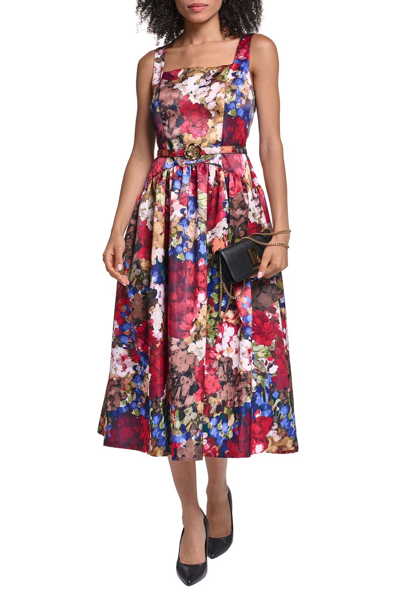Print Drop Waist Sleeveless Midi Dress, Alternate, color, PORT VINE MULTI