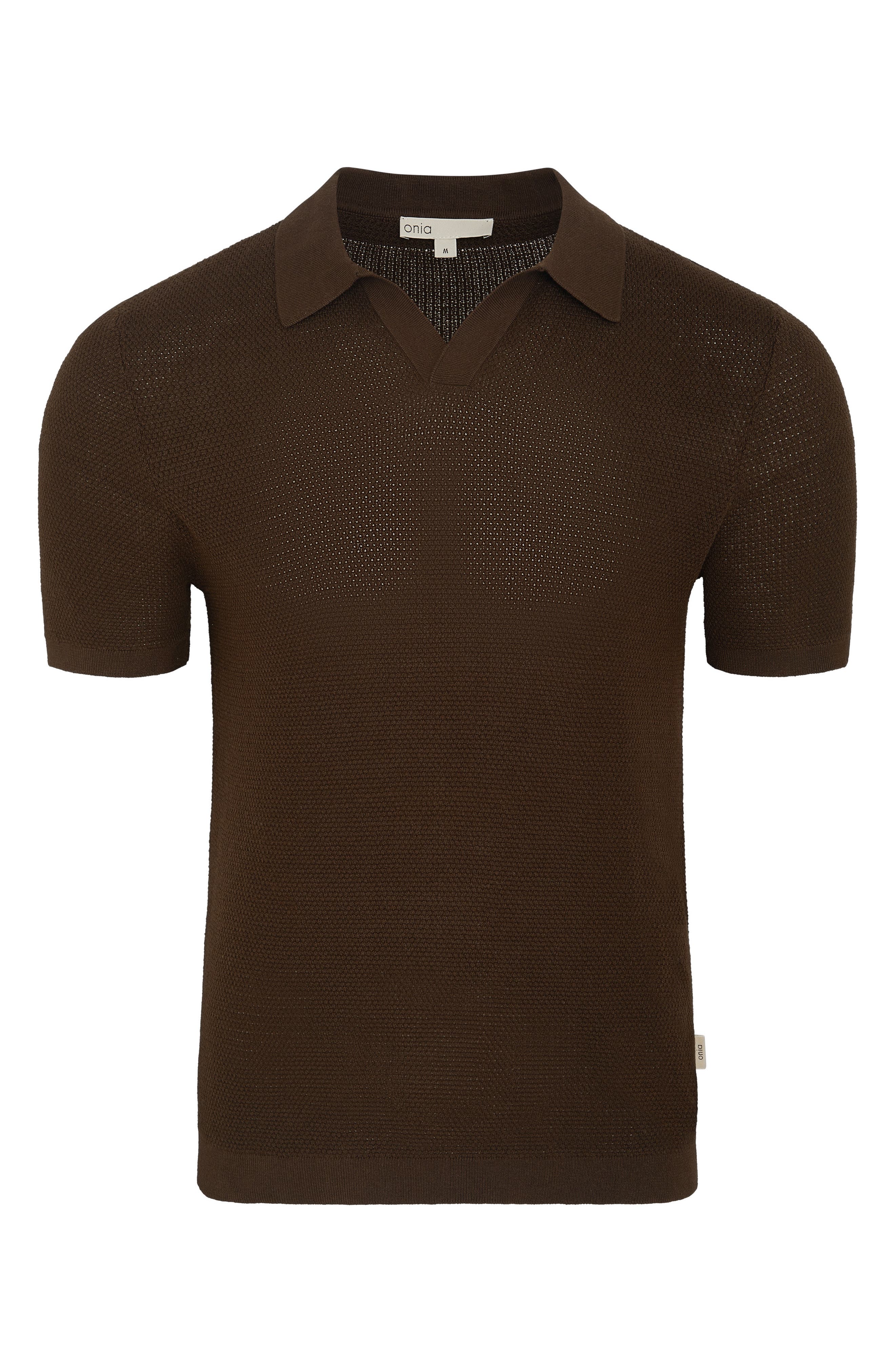 Onia Johnny Collar Cotton Textured Knit Polo