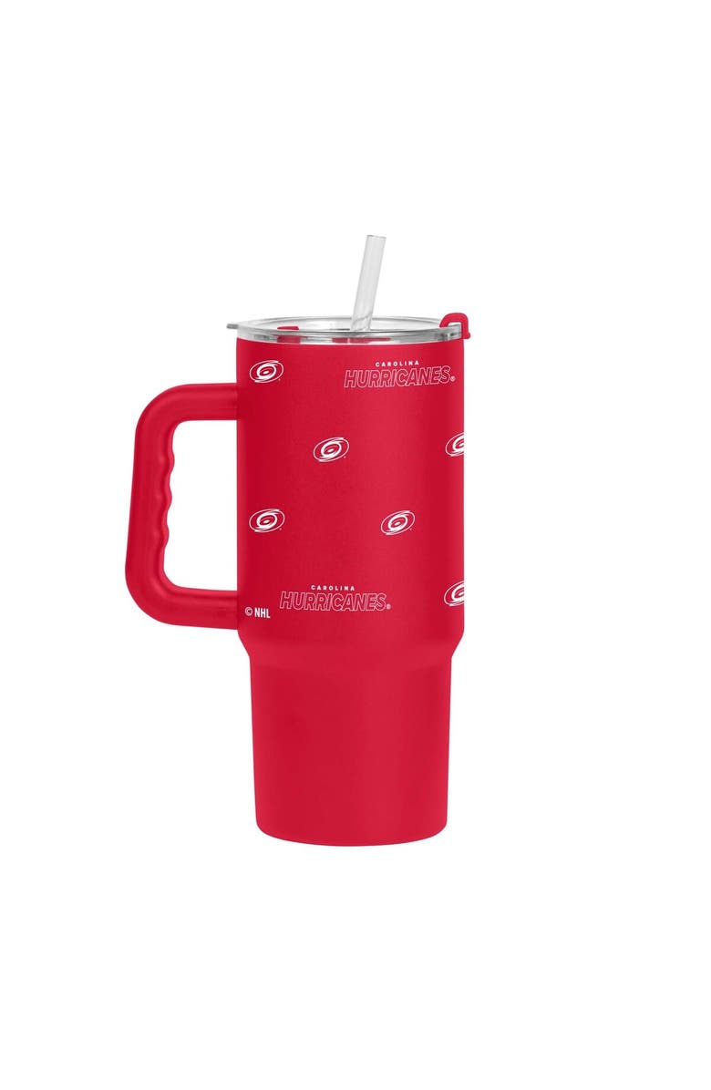 LOGO BRANDS Carolina Hurricanes 24oz. Step and Repeat Powder Coat Tumbler, Main, color, Red