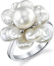 The Pearl Source White Freshwater Cultured Keshi Pearl Ring