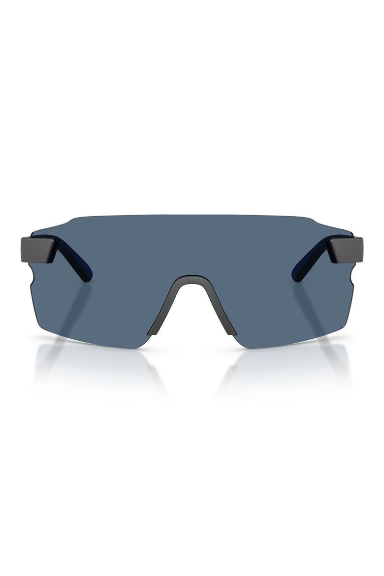133mm Oversize Rectangular Sunglasses, Main, color, MATTE DARK GREY / DARK BLUE
