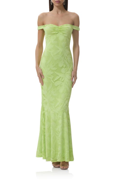 Morgan Floral Mesh Off the Shoulder Dress