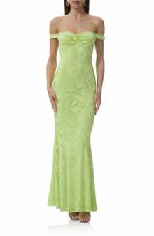 AFRM Morgan Floral Mesh Off the Shoulder Dress