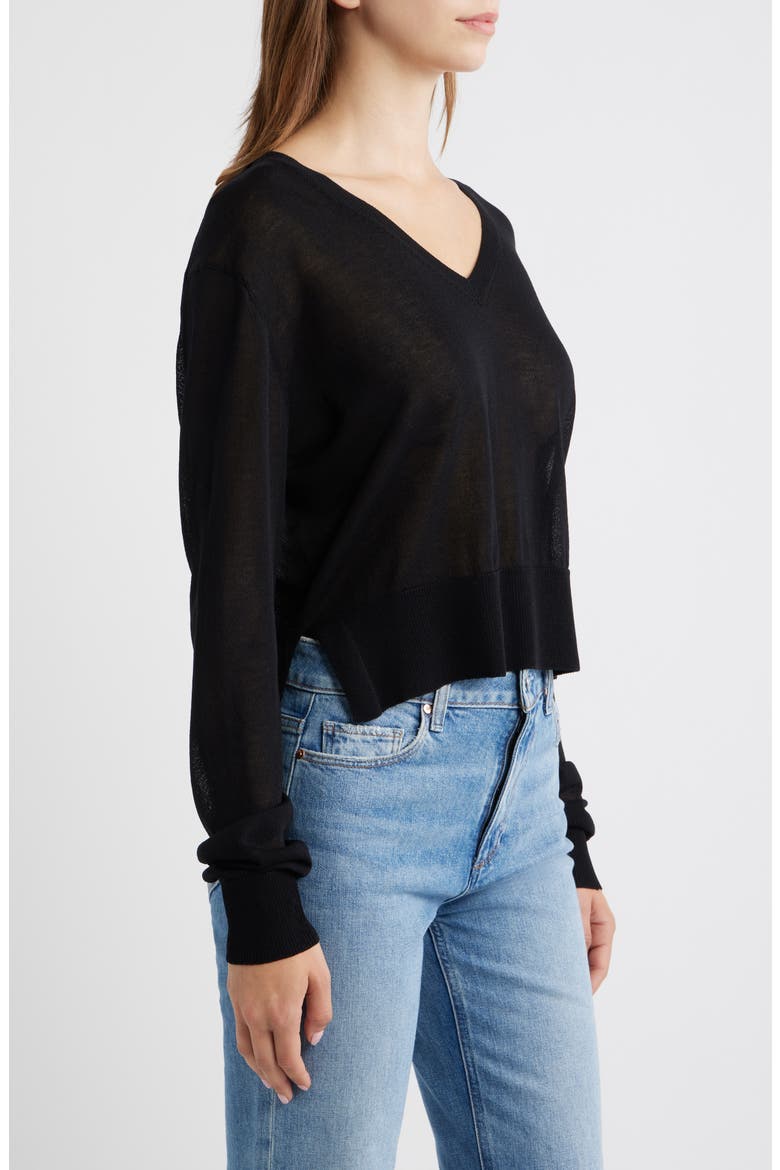 Granadella V-Neck Sweater, Alternate, color, BLACK