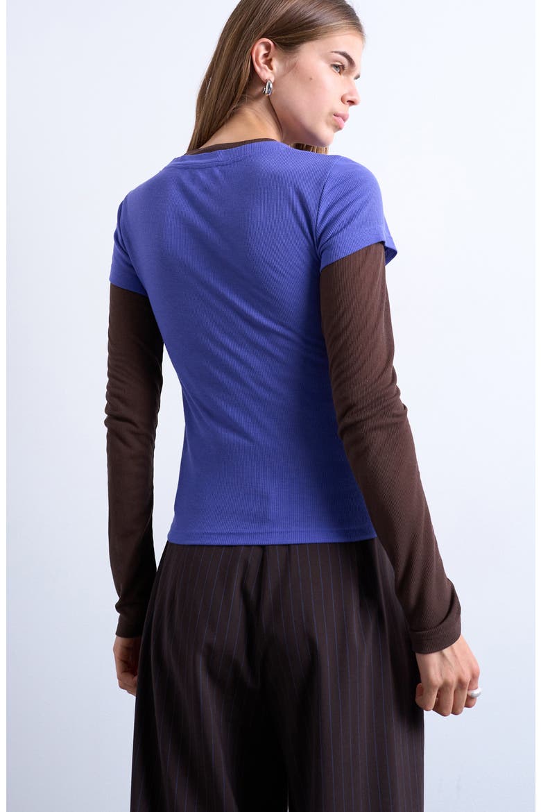 Sheer Rib Double Layer Long Sleeve Top (Women) | Nordstromrack