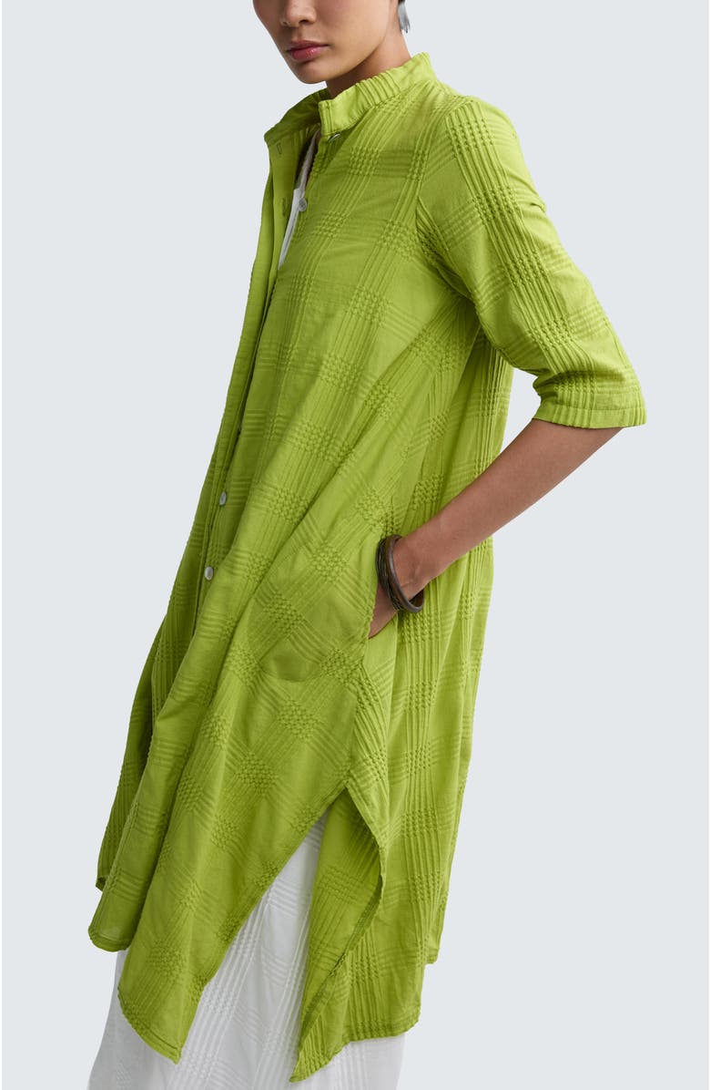LUUKAA Vela Check-embroidered Shirt Dress, Alternate, color, Lime