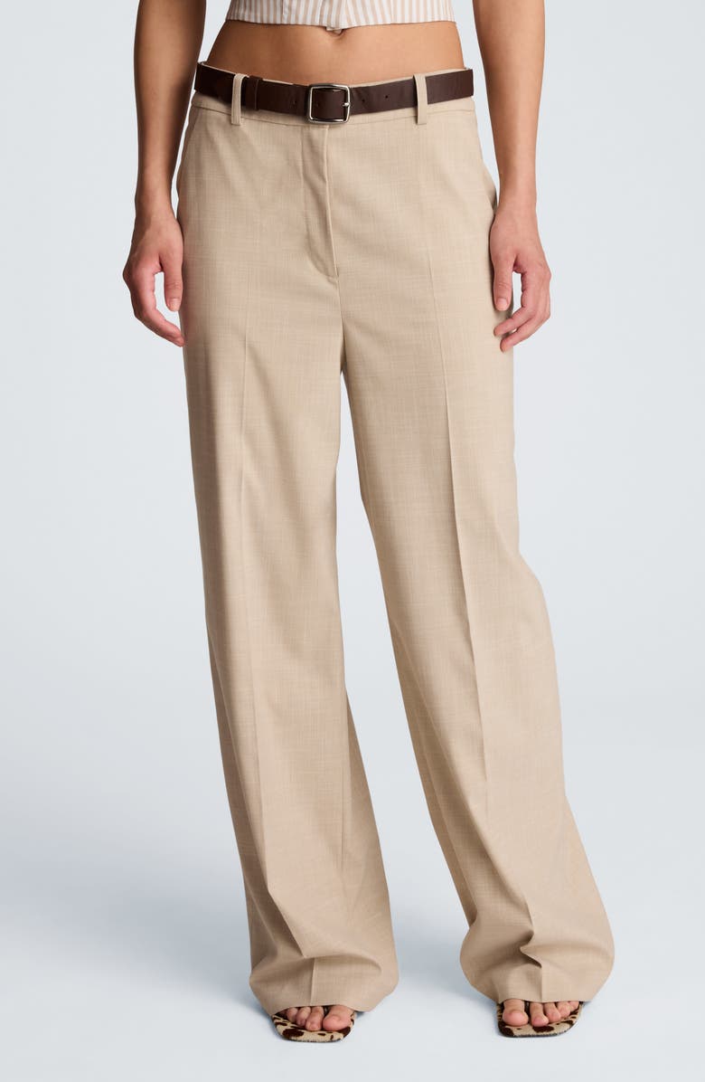 Kenneth Cole High Waist Wide Leg Pants, Main, color, Tlesstaup/ Wht