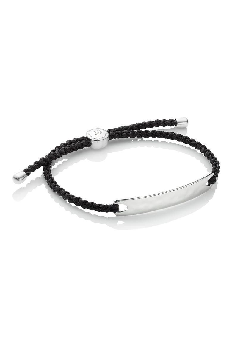 Men's Havana Engravable Friendship Bracelet, Main, color, SILVER/ BLACK