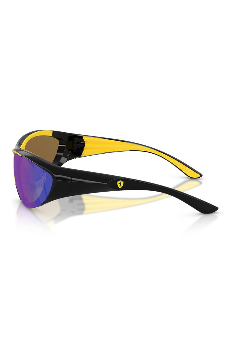 73mm Cat Eye Sunglasses, Alternate, color, BLACK SHINY / MIRROR BLUE