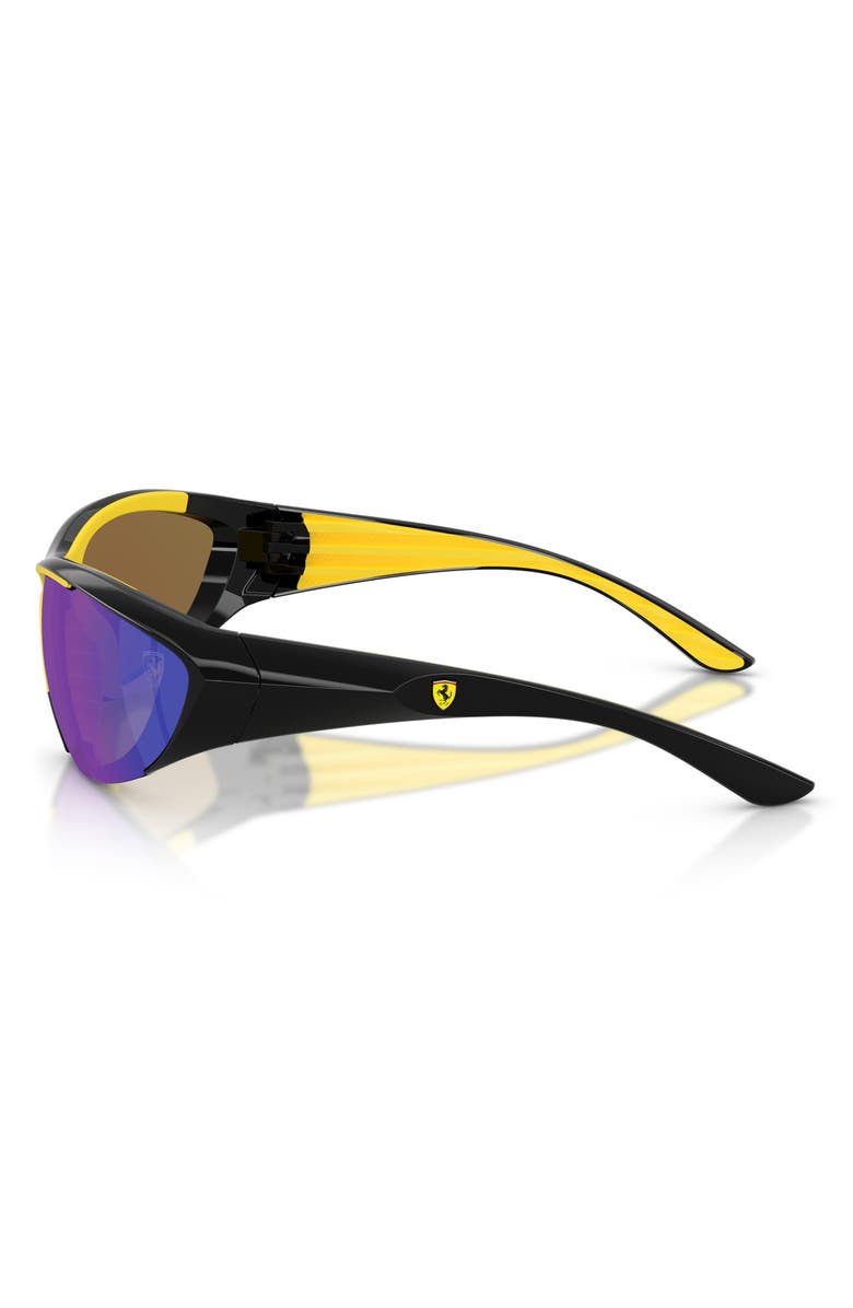 Scuderia Ferrari 73mm Cat Eye Sunglasses, Alternate, color, Black Shiny / Mirror Blue