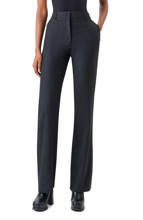 Marilyn High Waist Wool & Silk Flannel Pants