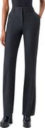Akris Marilyn High Waist Wool & Silk Flannel Pants