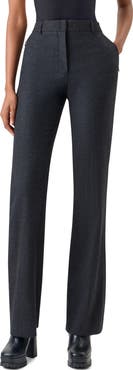 Akris Marilyn High Waist Wool & Silk Flannel Pants