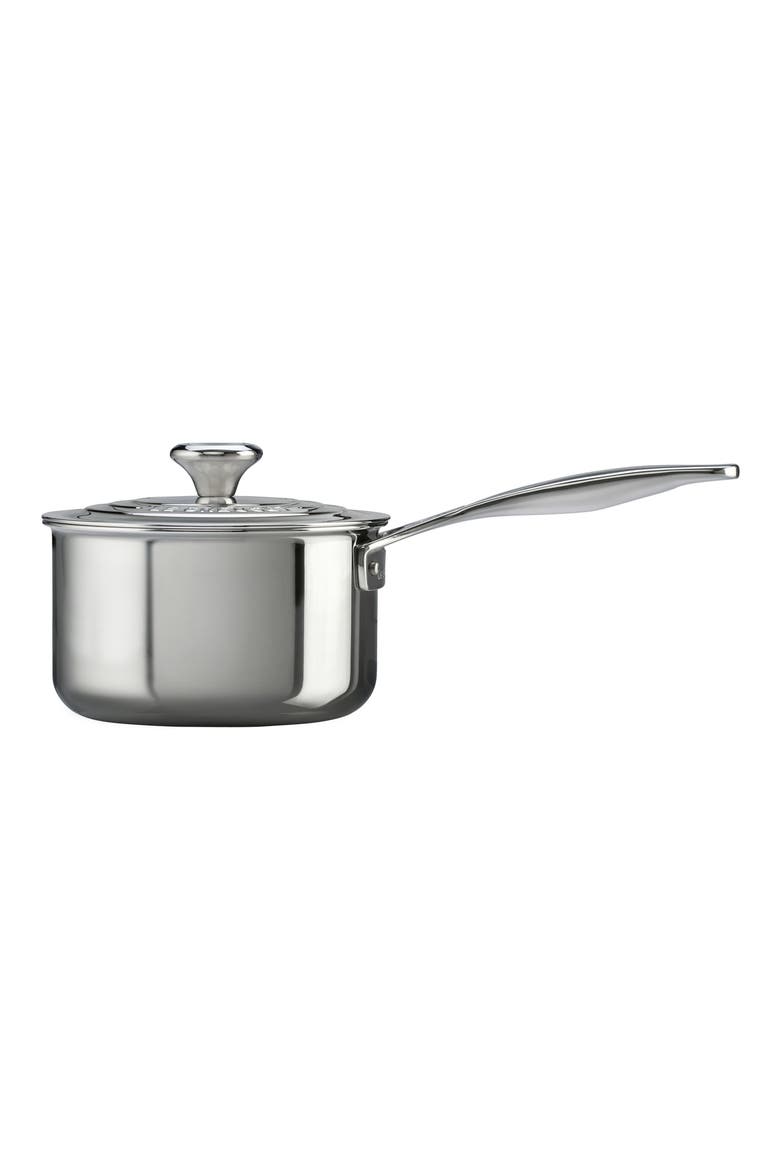 2-Quart Stainless Steel Saucepan with Lid, Alternate, color, STANLESS STEEL