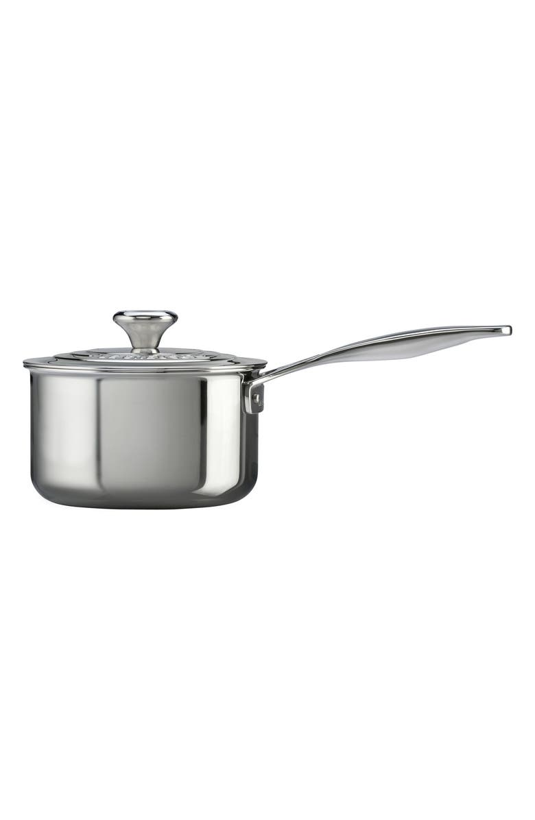 Le Creuset 2-Quart Stainless Steel Saucepan with Lid, Alternate, color, Stanless Steel