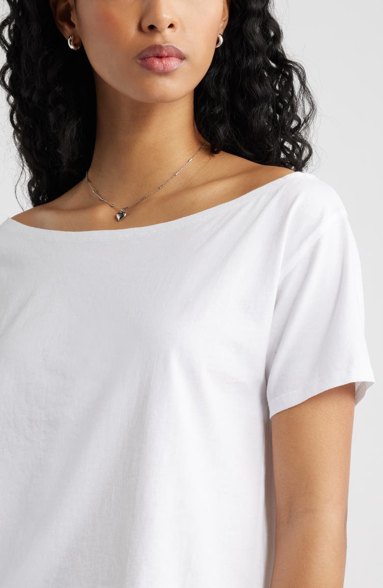 BP. Relaxed Fit Boat Neck Cotton T-Shirt, Alternate, color, White