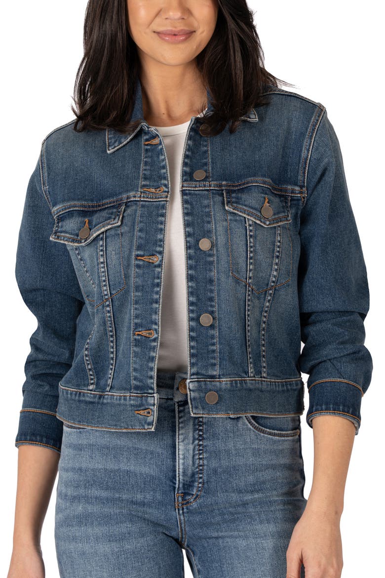 Julia Crop Denim Trucker Jacket, Main, color, MAIN