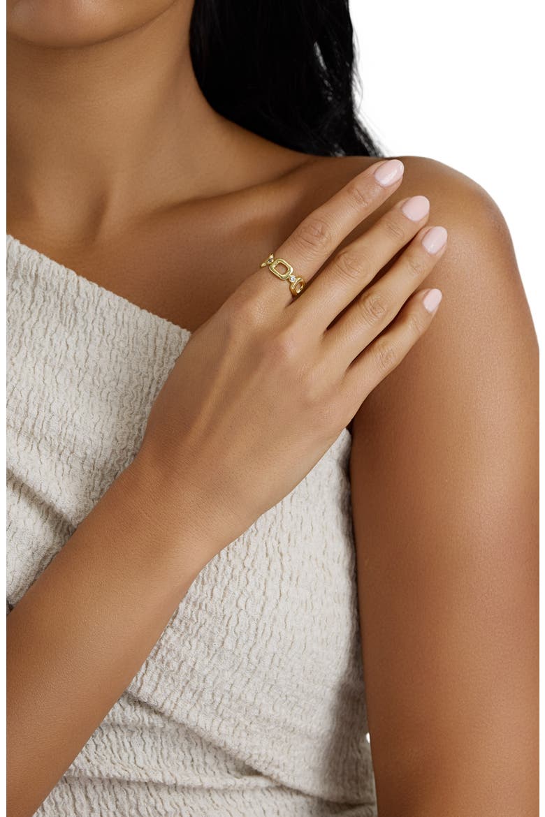 Modern Muse Square Tile CZ Ring, Alternate, color, GOLD