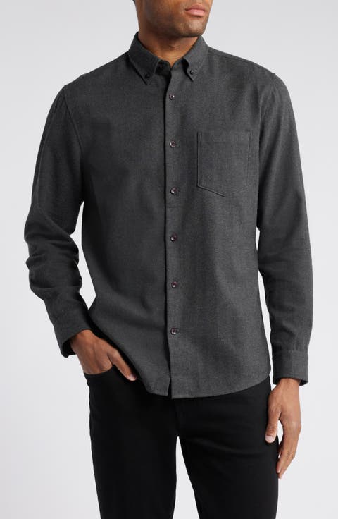 Trim Fit Flannel Button-Down Shirt